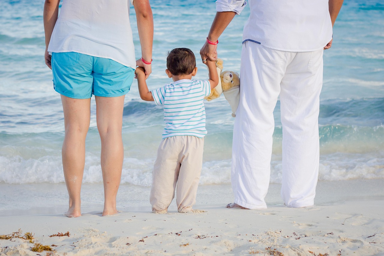 Family relaxing on Kenya beach holiday