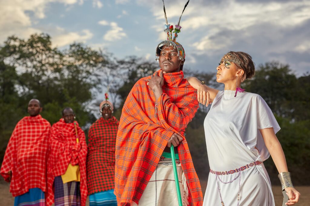 masai with a tourist