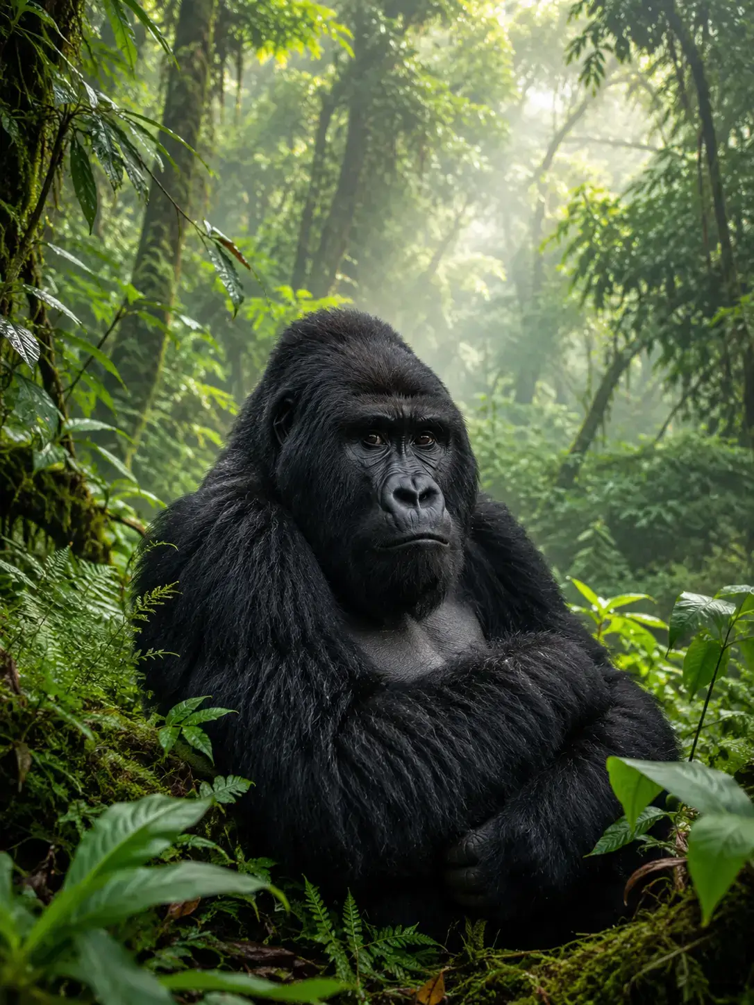 Mountain gorilla on a 4 day Uganda gorilla trekking safari via Kigali